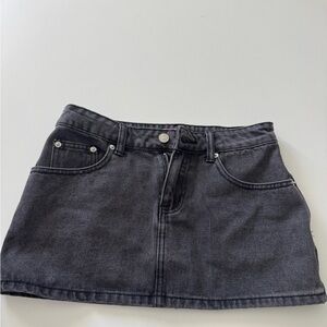 Edikted Charcoal Denim Mini Skirt